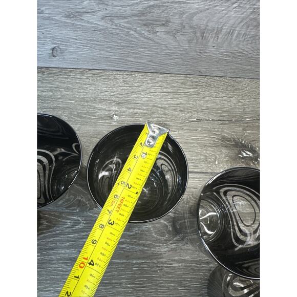 Vintage 1970's Silvered MOD Bullseye Highball Glasses- Set Of 6 - Picture 8 of 11